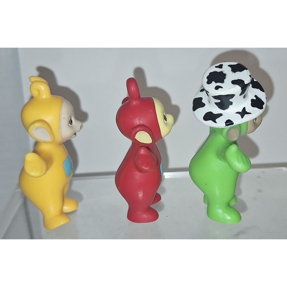 Lot Of 3 1998 Pvc Teletubbies Figures Green Red Yellow Vintage - Picture 2 of 6